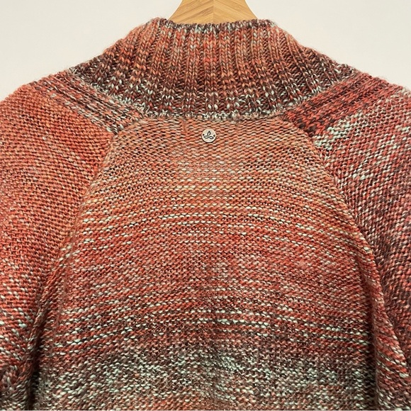 Prana Women's Wool Blend V-Neck Sweater Orange Multi Size Medium - Picture 2 of 10